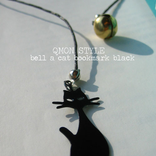 방울 단 고양이 북마크 (블랙)