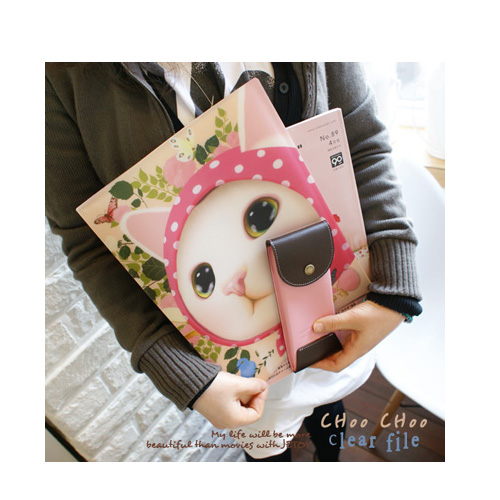 Choo Choo 20P clear file-pink hood 고양이