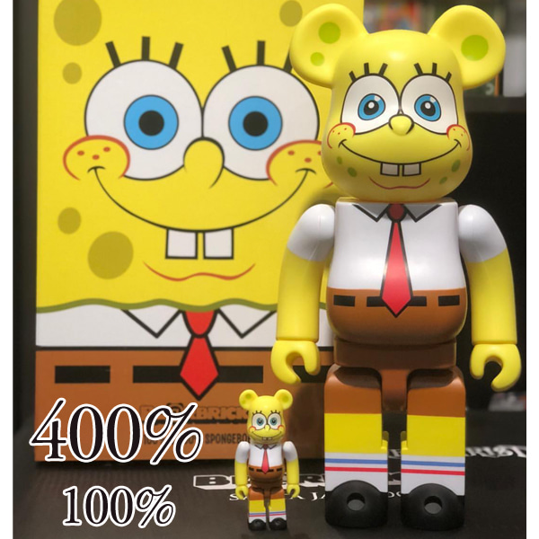 스폰지밥 베어브릭 SpongeBob 100%+400% 2pack